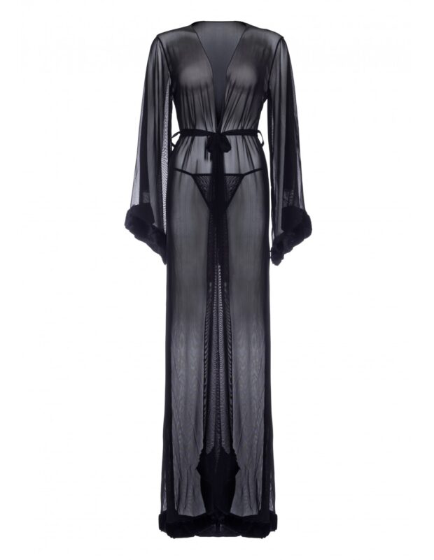 BLACK PEIGNOIR LONG